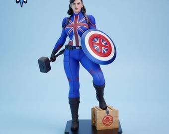 Captain Carter STL File, Marvel Figure STL, Superhero 3D Print Model, Resin Statue, Garage Kit, Digital Download