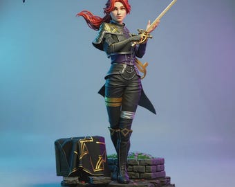 Maelle Expedition 33 w skali 1:6 STL | Niepodparte i podzielone elementy | Model cyfrowy 3D do druku 3D z postacią wojownika fantasy o wysokiej szczegółowości