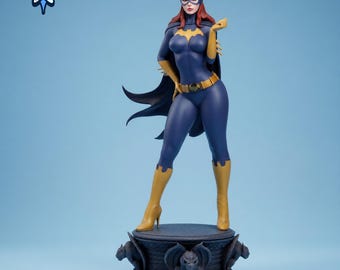 Gothic Female Bat Hero STL File 1:6 Scale – Dark Vigilante Statue – Resin 3D Print Model