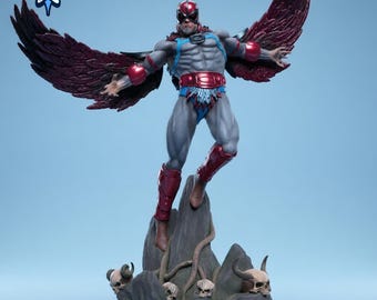 Winged Warrior Barbarian STL | Fantasy Flying Hero Statue | 3D Printable Resin Figure | Retro Style Collectible Model | 1:8 Scale