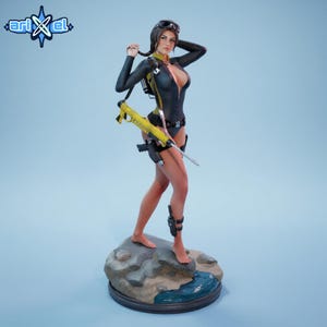 Full body Lara Croft 3D printable resin figure for collectors and painters