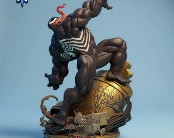 Venom STL File, Symbiote Monster Figure for 3D Printing, Scale 1:6 Resin Statue, Digital Download