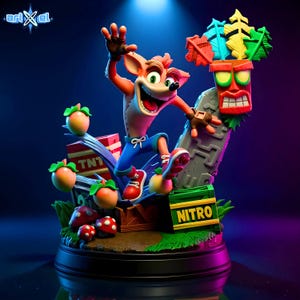 Crash Bandicoot 3D Print STL | Game Character Statue | Funny Cartoon Style Figurine | Non Supported & Pre Supported Files | Digital Download