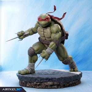 Arquivo STL do Raphael para impressão 3D, modelo de figura de ninja mutante, escala 1:6, pré-suportado.