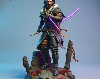 Verso Expedition 33 Fan Art 3D Print STL | Figurka samurajskiego wojownika | Pliki wstępnie obsługiwane, nieobsługiwane i podzielone | Pobieranie cyfrowe