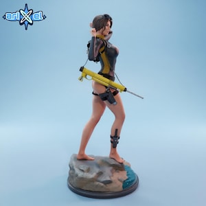 Adventure heroine collectible STL file featuring iconic explorer equipment