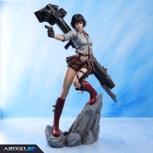 Lady STL File for 3D Printing, Devil May Cry Figure Model, 1:6 Scale Presupported, Digital Download