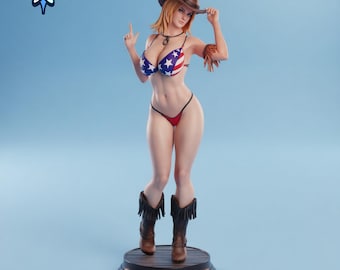 Tina Armstrong 3D Printable Statue STL – Fighting Game Blonde Fighter Girl Figure | Multiple Scale Model Kit (Pre-Supported & Unsupported)