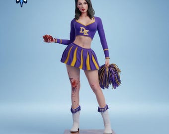 Jennifer Check STL File for 3D Printing, Jennifer’s Body Horror Resin Statue, Gothic Cheerleader Collectible Figure