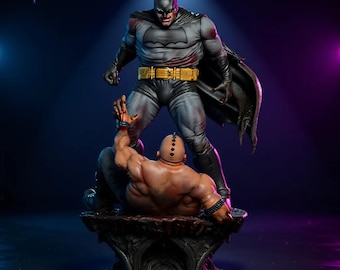 Dark Vigilante vs Mutant Warlord STL – Hero Showdown 3D Print Model | Dynamic Diorama Statue | Unsupported