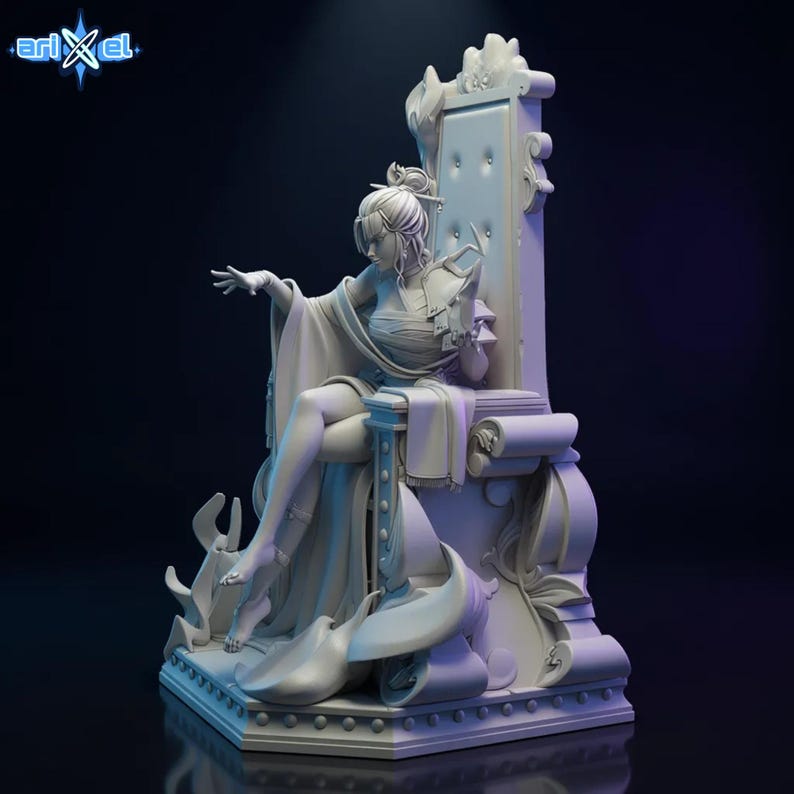 Azula fan art statue STL optimized for resin 3D printing.