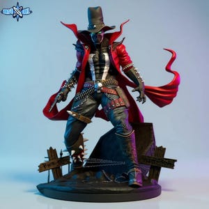 Infernal Gunslinger 3D Model STL – Demon Cowboy Warrior Statue | 1:6 Scale Printable Figure | High Detail Sculpt | Digital Download