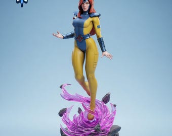 Jean Grey STL 1:10 Scale Psychic Heroine Statue – Presupported & Unsupported 3D Print Model