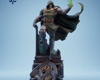 Dr Doom STL File 3D Print Model | 1:6 Villain Armor Statue | Presupported & Unsupported
