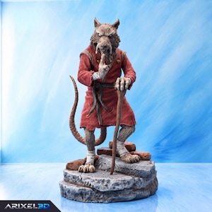 Splinter STL File for 3D Printing, Martial Arts Master Figure, 1:6 Scale Presupported, Printable Statue Model