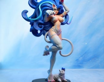 Felicia STL File for 3D Print, Female Cat Fighter Figure Model, 1:6 Scale, SFW & NSFW Version, 3D Print Files