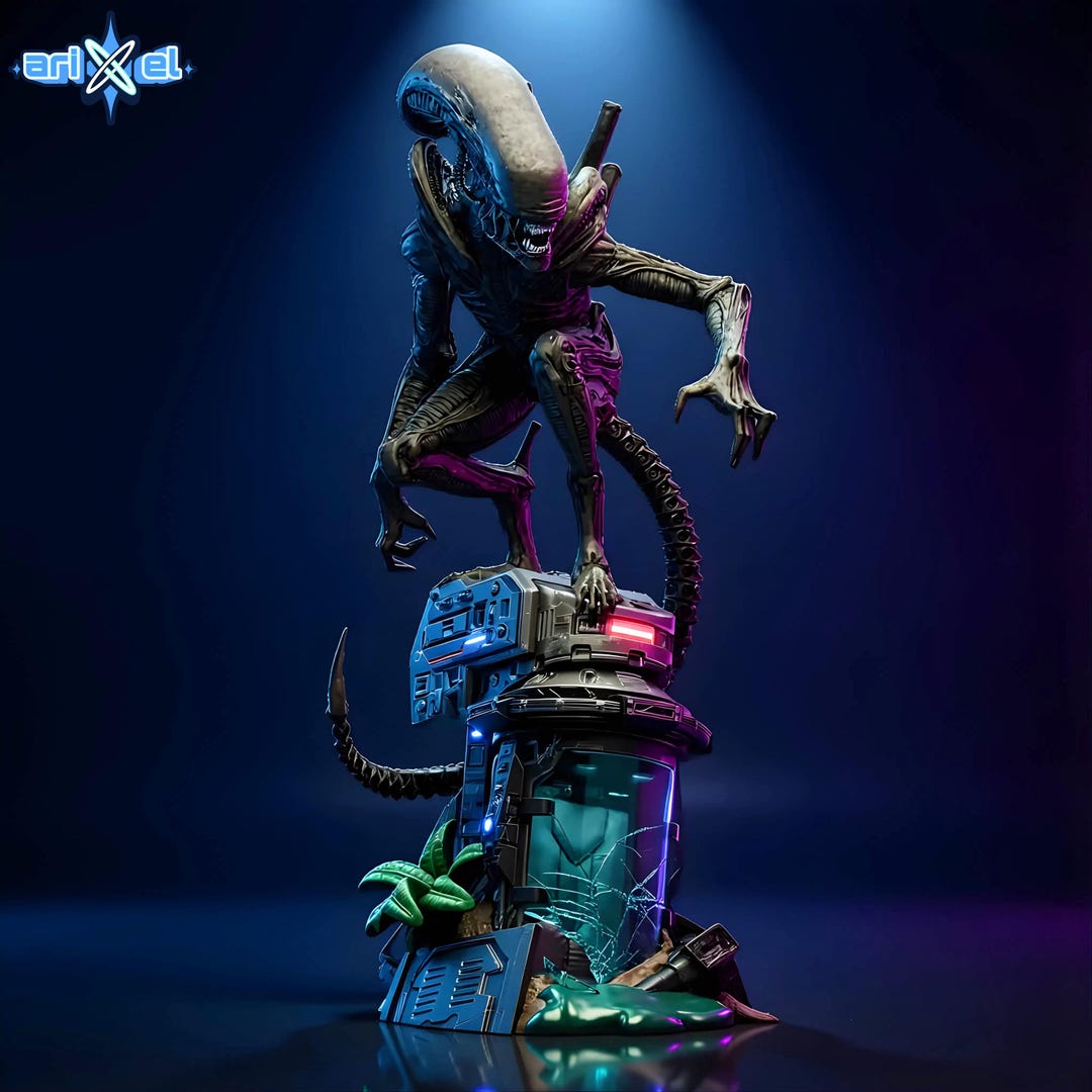 Alien Xenomorph 3D STL Model | 1:6 Scale Horror Sci-fi Statue | Digital ...