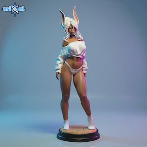 Bunny Hero Warrior 3D-afdrukbaar STL-standbeeld – atletisch animemeisje-figuur | Hoogwaardig harsmodel | Vooraf ondersteund