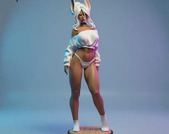 Figurka Bunny Hero Warrior do druku 3D STL – figurka atletycznej dziewczyny z anime | Model z żywicy o wysokiej szczegółowości | Wstępnie podparta