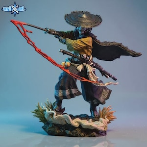 Atsu Ghost of Yotei STL File – Samurai Warrior 3D Print Model | Split + Unsupported | Dynamic Katana Slash Statue