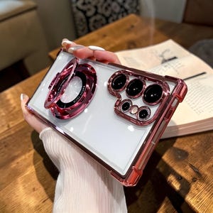 Electroplated Magnetic Stand Phone Case for Samsung Galaxy S24 S25 S26