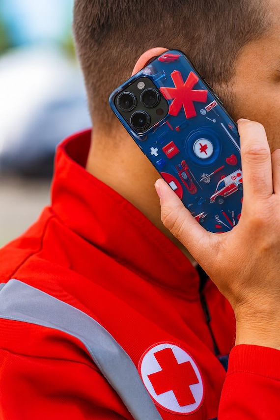 First Responders Pattern Phone Case - Emergency Medical Icons EMT Tech Accessory