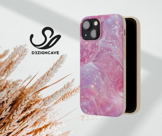 Eco-Friendly MagSafe® Compatible Pink Galaxy Marble Phone Case | Biodegradable iPhone Cover