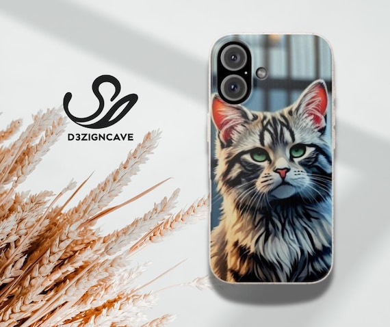 Magsafe® Compatible Tabby Cat Illustration Phone Case | Biodegradable iPhone Case