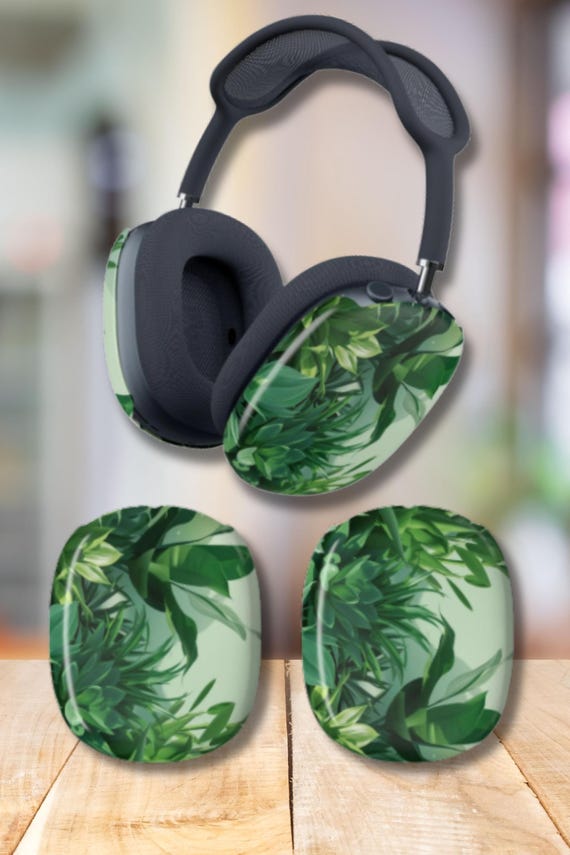 Nature Inspired Tech Accessories-Botanical AirPods Max Case – Green Leaf Protective Headphone Shell