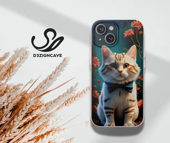 Magsafe® Compatible Tabby Cat with Bow Tie Phone Case | Biodegradable iPhone Case