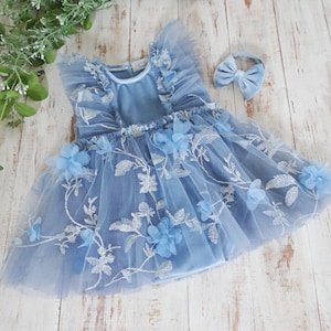 12 month blue dress Blue Floral Dress 12 Month Baby