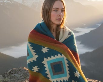 The American Honey Alpaca Blend Blanket - Alpaca Wool Queen Sized Boho Throw