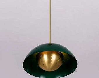 Raw Brass Sputnik Chandelier: Mid-Century Modern Pendant Light