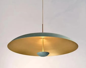Mid-Century Cosmic Anhänger Messing Kronleuchter | Italienische Moderne Deckenleuchte Befestigung