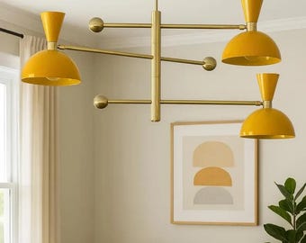 Handmade Brass Sputnik Chandelier | Mid-Century Modern 6-Light