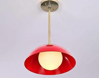Handmade Sputnik Brass Chandelier: Mid-Century Modern Pendant Light