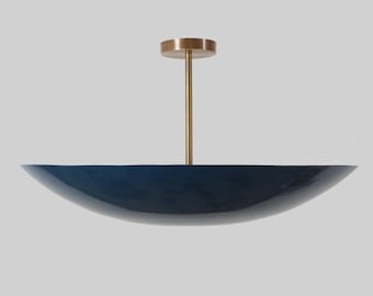 Mid Century Modern Brass Flush Mount Light – 6-Light Sputnik Chandelier