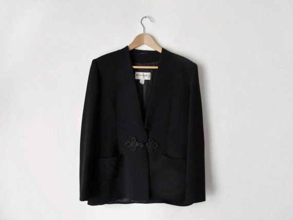 1990s Pierre Cardin Black Jacket • Formal Shawl Co