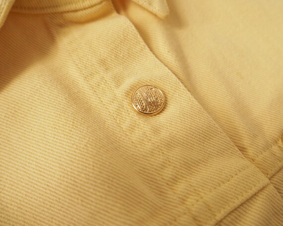 1990’s Escada Denim Jacket • Pastel Yellow Denim … - image 7