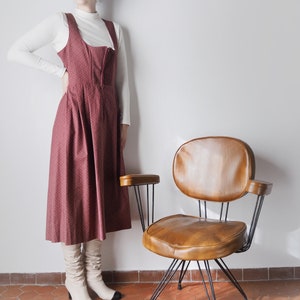 Vintage Dirndl Dress with Ditsy Flowers • 80&#39;s Moss Rose Cotton Folklore Dress with Floral Print