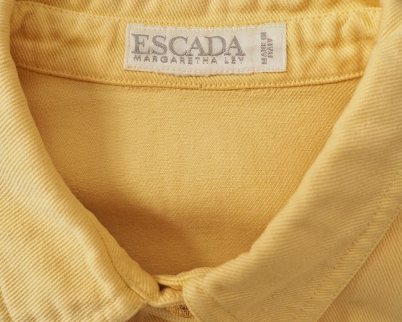 1990’s Escada Denim Jacket • Pastel Yellow Denim … - image 5