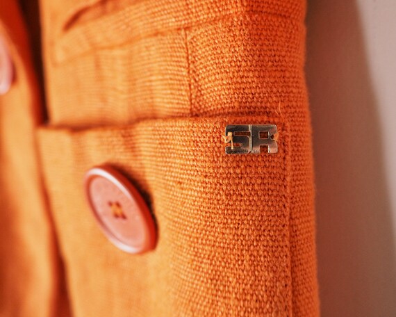 Vintage Sonia Rykiel Orange Jacket • Orange Linen… - image 9