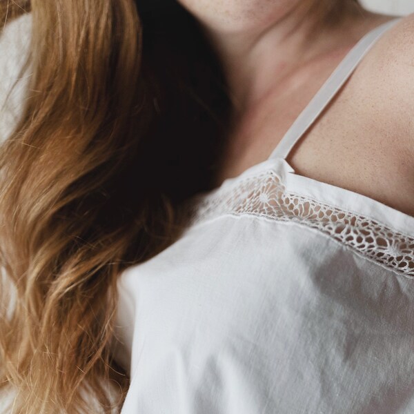 White Slip Dress Lace Etsy