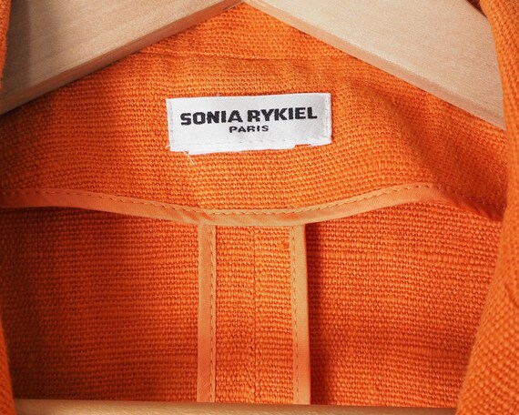 Vintage Sonia Rykiel Orange Jacket • Orange Linen… - image 6