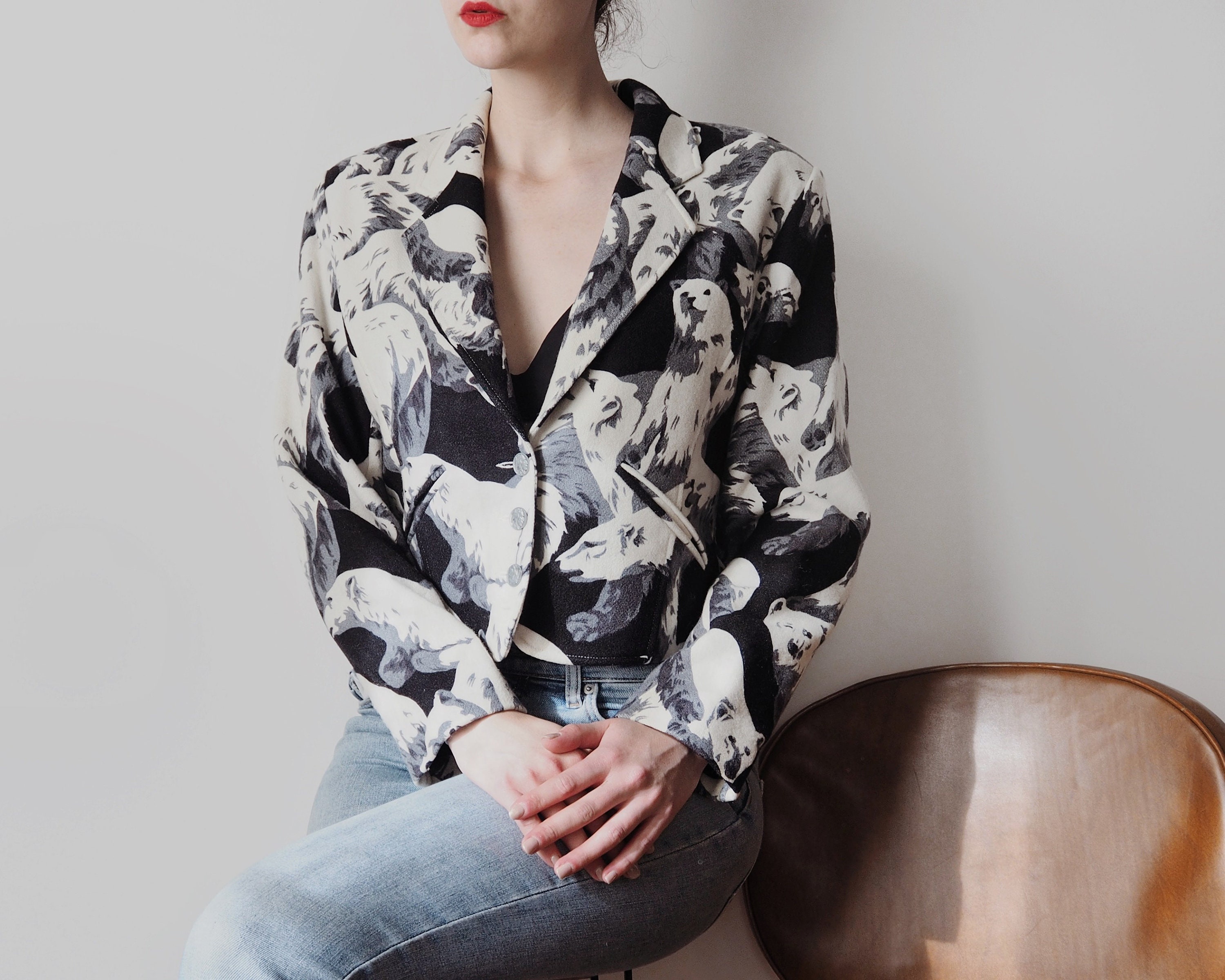 Vintage Kenzo Polar Bears Blazer • Kenzo Jeans Bear Print Tailored