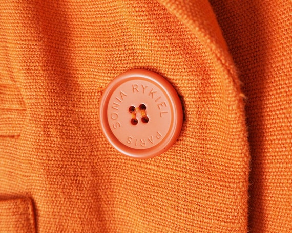 Vintage Sonia Rykiel Orange Jacket • Orange Linen… - image 8