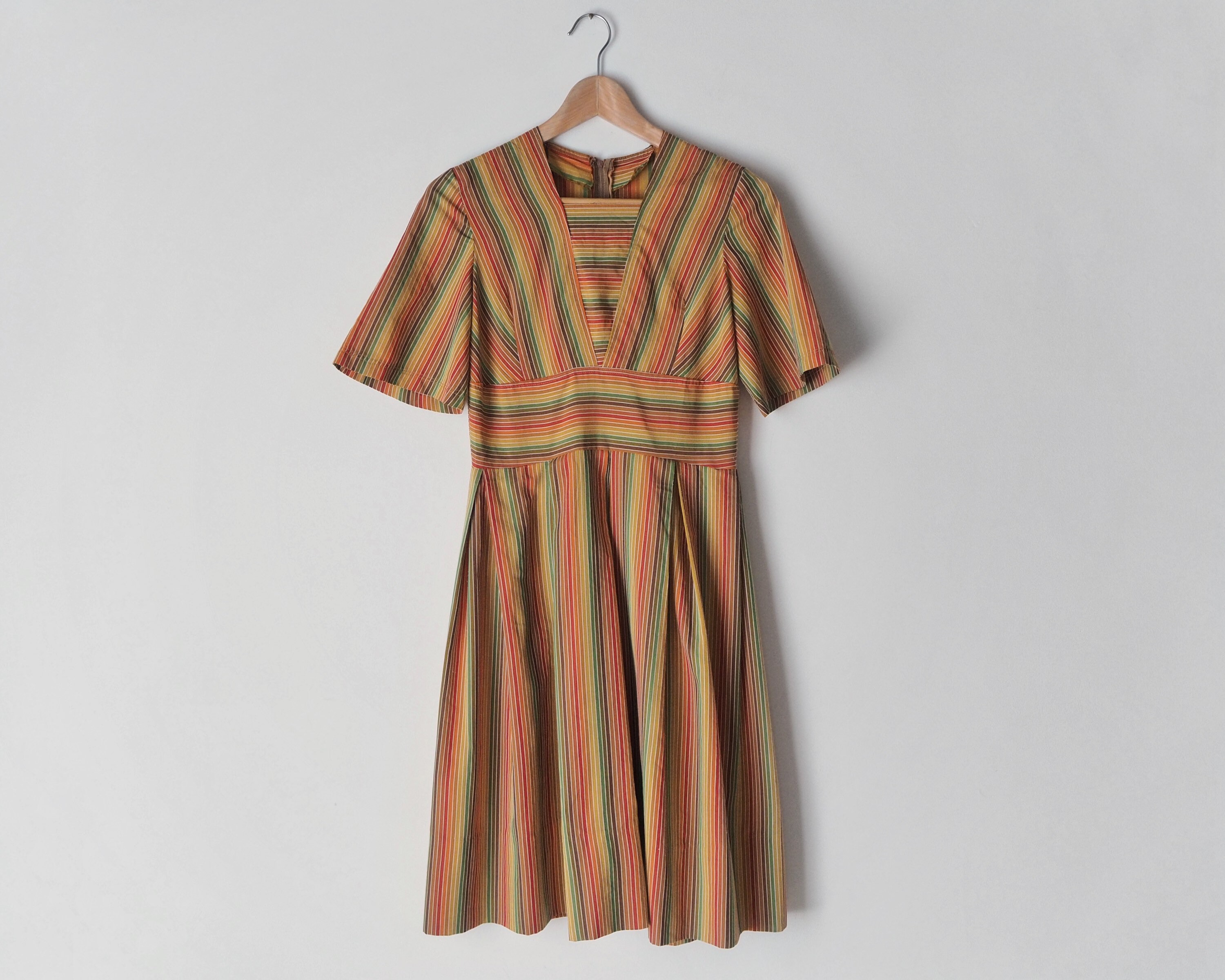 1970s Vintage Rainbow Dress Pleated Rainbow Dress Vintage Etsy