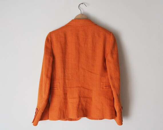 Vintage Sonia Rykiel Orange Jacket • Orange Linen… - image 5