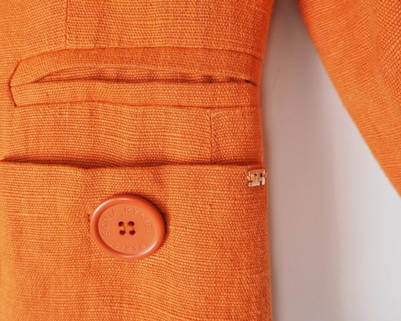 Vintage Sonia Rykiel Orange Jacket • Orange Linen… - image 7