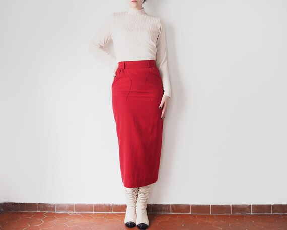 Vintage Moschino Skirt with Heart Shaped Pockets … - image 2